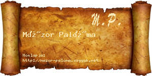 Mázor Palóma névjegykártya